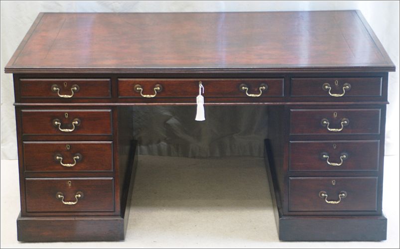 1038 Antique Victorian Mahogany Partners Desk (5)